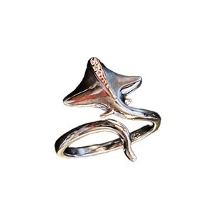 Rose Gold Stingray CZ 925 Silver Ring